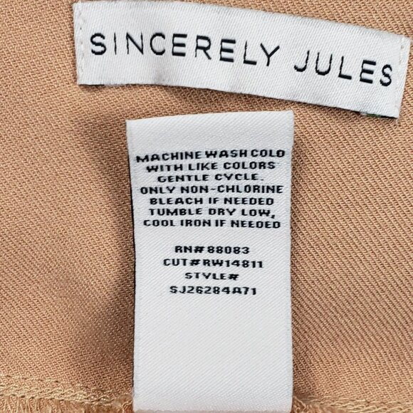 Sincerely Jules Belted Extreme Wide Leg Pants Women's Size Small Peach Apricot - Picture 12 of 16